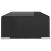 vidaXL TV Stand Black Tempered glass, plastic Medium Sleek TV Stand