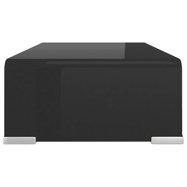 vidaXL TV Stand Black Tempered glass, plastic Medium Sleek TV Stand