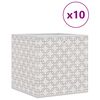 vidaXL Foldable Storage Box Set of 10 Cream with link pattern