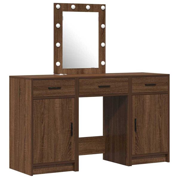 vidaXL Dressing Table with Door Brown 50 x 41 x 135 cm Engineered wood