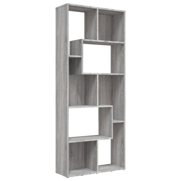 vidaXL Book Cabinet Grey Sonoma Engineered Wood Tall Book Cabinet