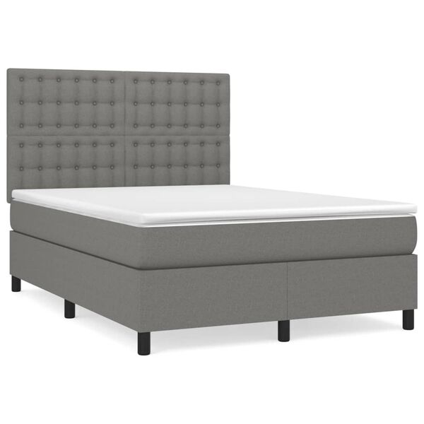 vidaXL Box Spring Bed Dark Grey
