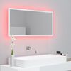 vidaXL Mirror High gloss white Engineered wood, Acrylic
