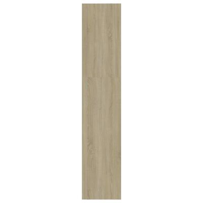 vidaXL 4-Tier Book Cabinet White and Sonoma Oak 23.6"x11.8"x59.6" Engineered Wood