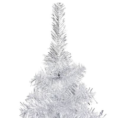 vidaXL Artificial Christmas Tree with LEDs&Ball Set Silver 47.2" PET (329187+330099)