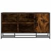 vidaXL Shoe Bench Smoked Oak Engineered wood, metal Large Shoe Bench