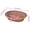 vidaXL Dog Basket Natural Willow 19.7 in Lightweight Dog Bed Oval