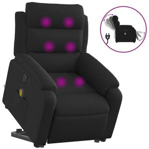 vidaXL Electric Stand up Massage Recliner Chair Black Fabric