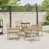 vidaXL Garden Dining Set 5 pcs Beige Poly rattan