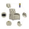vidaXL Electric Massage Recliner Chair Cream Faux Leather, Metal, Plywood