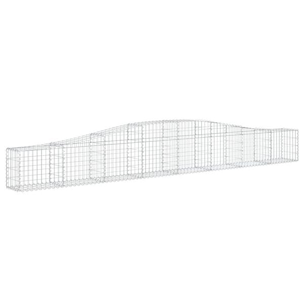 vidaXL Gabion Basket Set of 2 Galvanized silver Galvanized iron Large