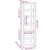 vidaXL Book Cabinet 19.7x13.8x72.0" Solid Wood Pine