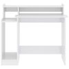 vidaXL Desk High Gloss White Engineered Wood Standard Desk Rectangular