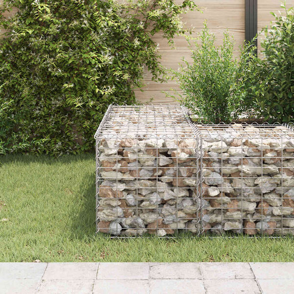 vidaXL Gabion Raised Bed Silver Steel wire 19.7 x 19.7 x 19.7 in Durable