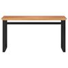 vidaXL Desk Natural teak, Black Solid teak wood Medium Desk