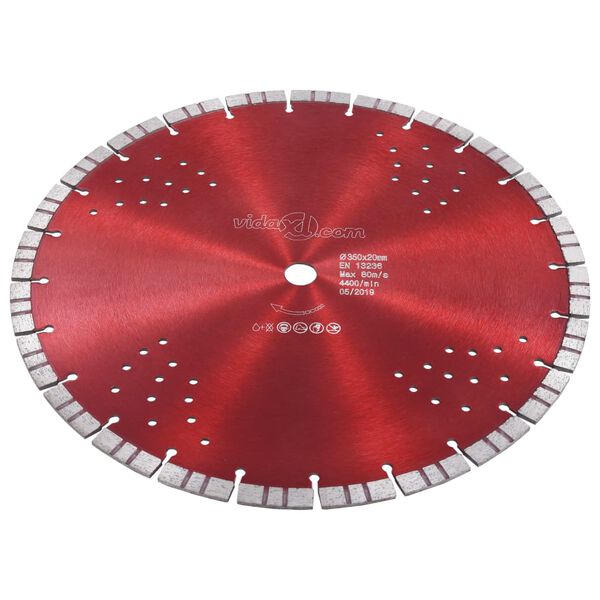 vidaXL Diamond Cutting Disc with Turbo and Holes Steel 13.78 "