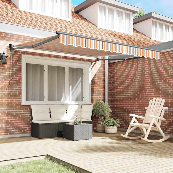 vidaXL Retractable Awning Multicolour 118.11 x 98.43 in