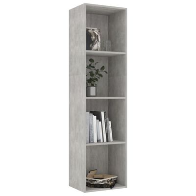 vidaXL Book Cabinet Concrete Gray 15.7"x11.8"x59.6" Chipboard