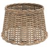 vidaXL Ceiling Lamp Shade Brown and White Wicker, Iron Medium
