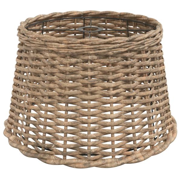 vidaXL Ceiling Lamp Shade Brown and White Wicker, Iron Medium