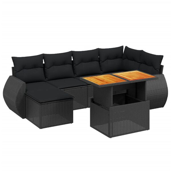 vidaXL Garden Sofa Set Black