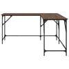 vidaXL Desk Brown Oak Engineered Wood Medium Adjustable Feet Desk