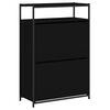 vidaXL Shoe Cabinet Black Engineered Wood Compact Shoe Cabinet