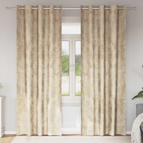 vidaXL Velvet Curtains 2 pcs Cream 102.36 x 55.12 in Velvet