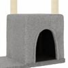 vidaXL Cat Tree Light grey Engineered wood, plush, sisal 38.4 in tall