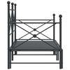 vidaXL Daybed With Trundle Black Steel 29.5x74.8 in