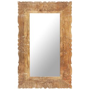 vidaXL Mirror Natural wood Solid mango wood 31.5 x 19.7 in