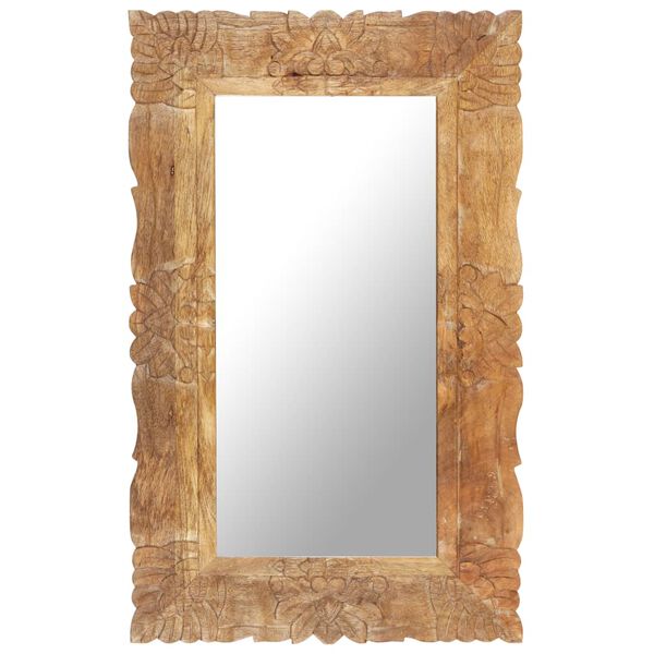 vidaXL Mirror Natural wood Solid mango wood 31.5 x 19.7 in