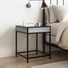 vidaXL Bedside Table Grey Sonoma Engineered wood, glass, steel Small