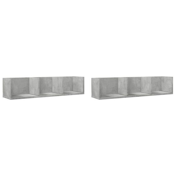 vidaXL Wall Cabinets Set of 2 Concrete Gray Engineered Wood
