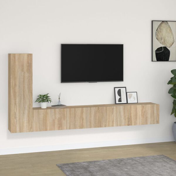 vidaXL TV Cabinet Set Set of 3 Sonoma Oak Engineered Wood TV Cabinet Set
