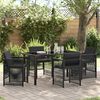 vidaXL Garden Dining Set 5 pcs Black Poly rattan