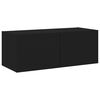 vidaXL TV Wall Cabinet Black Engineered Wood 31.5 x 13.8 x 12.2 in