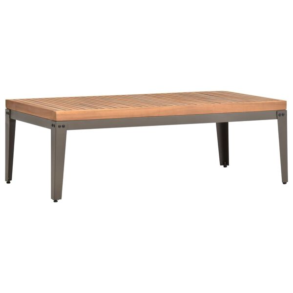 vidaXL Coffee Table Teak Finish Solid Acacia Wood 43.3 x 21.7 x 14.2 in