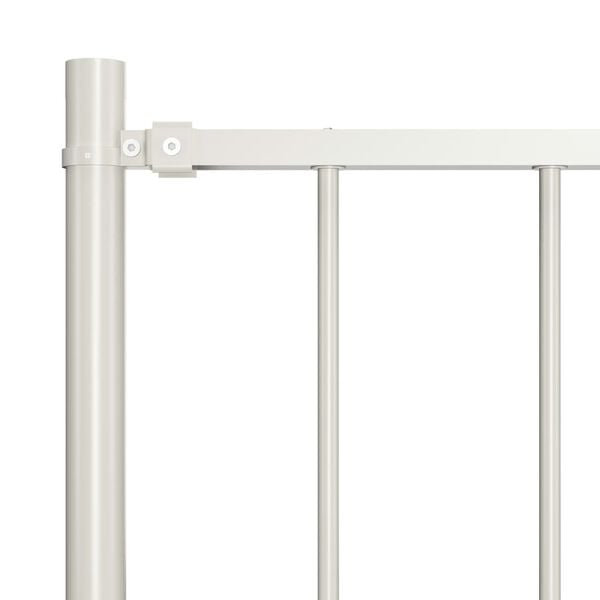 vidaXL Fence Panel with Posts Powder-coated Steel 5.6x4.1' White