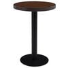 vidaXL Bistro Table Dark Brown and Black MDF Top, Steel Legs Medium