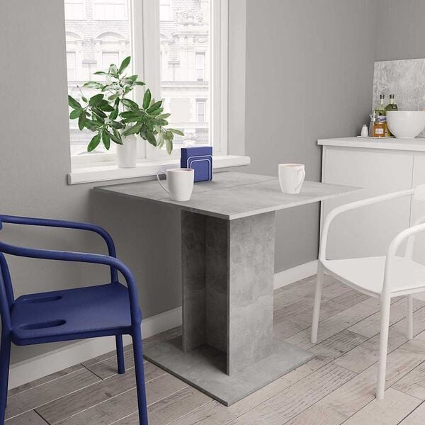 vidaXL Dining Table Concrete Grey Engineered wood 31.5 in Simple Design