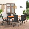 vidaXL Dining Set Black and Brown PE Rattan, WPC, Aluminium Medium