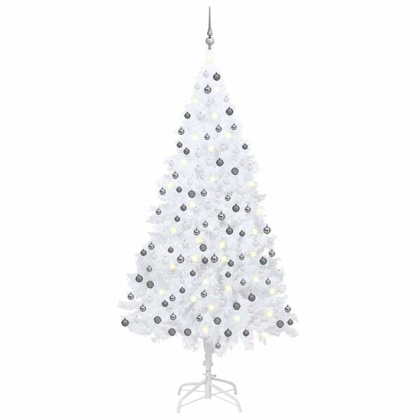 vidaXL Artificial Christmas Tree White PVC 94.5 in