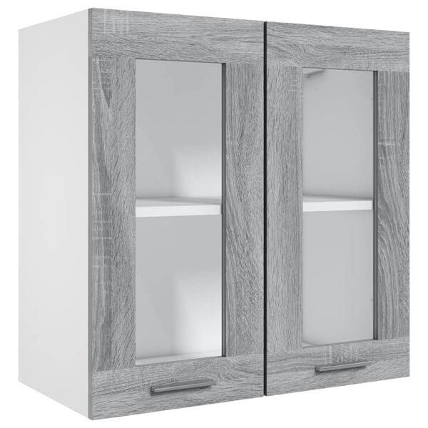 vidaXL Hanging Glass Cabinet Grey Sonoma Engineered Wood Medium