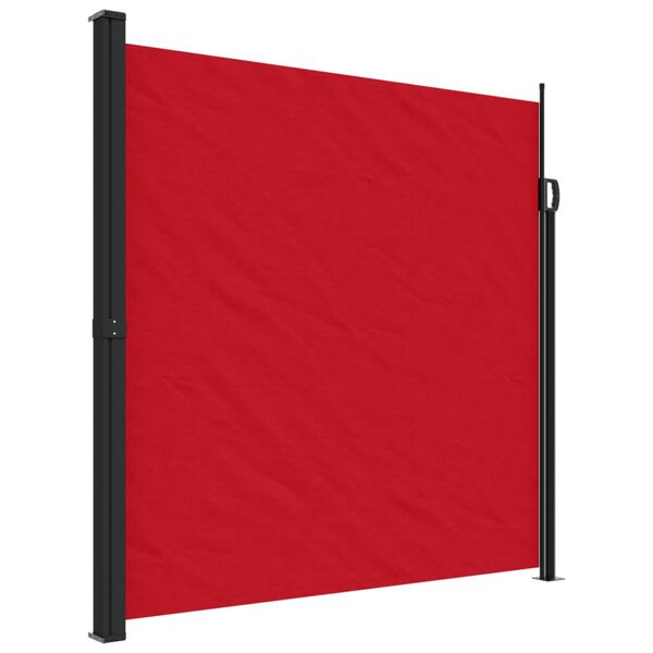 vidaXL Retractable Side Awning Red Polyester, Steel, Aluminum