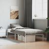 vidaXL Bed Frame White Steel Twin Bed Frame Rectangular Modern
