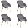 vidaXL Dining Chair Set of 4 Dark Grey Polyester and Oak Medium