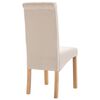 vidaXL Dining Chair Set of 4 Cream Fabric, Wood Standard Ergonomic
