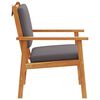 vidaXL Garden Chair with Cushion 2 pcs Brown Solid Acacia wood