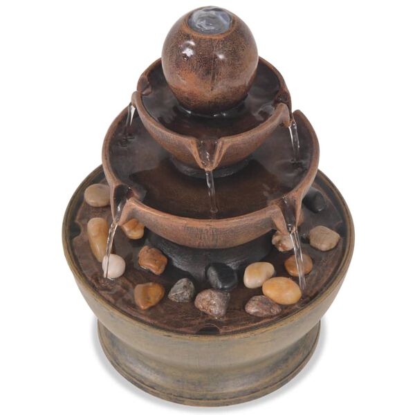 vidaXL Indoor Fountain Brown Polyresin Small Decorative Inlays